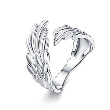 Angel Wing 925 Sterling Silver Guardian Wings Open Ring